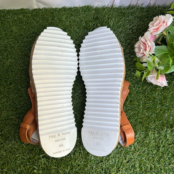 Rag & Bone 🍂🍁Giza Leather Espdrille Sandals Size 8.5 new - Picture 11 of 16